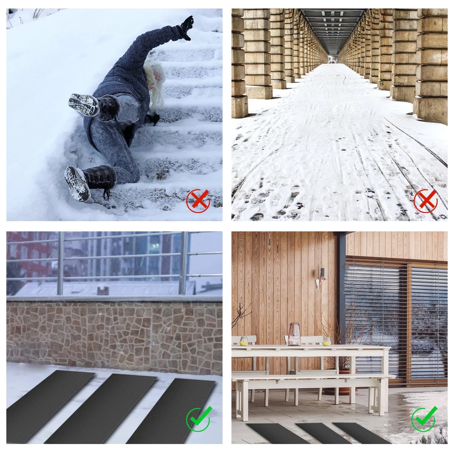 MOPHOTO Heated Snow Melting Mats, Electric Snow Melting Mats, Heated Outdoor Mats for Winter Walkways and Decks, No-Slip Snow and Ice Melt Heated Sidewalk Mat, Connectable w/Power Cord (20" x 60")