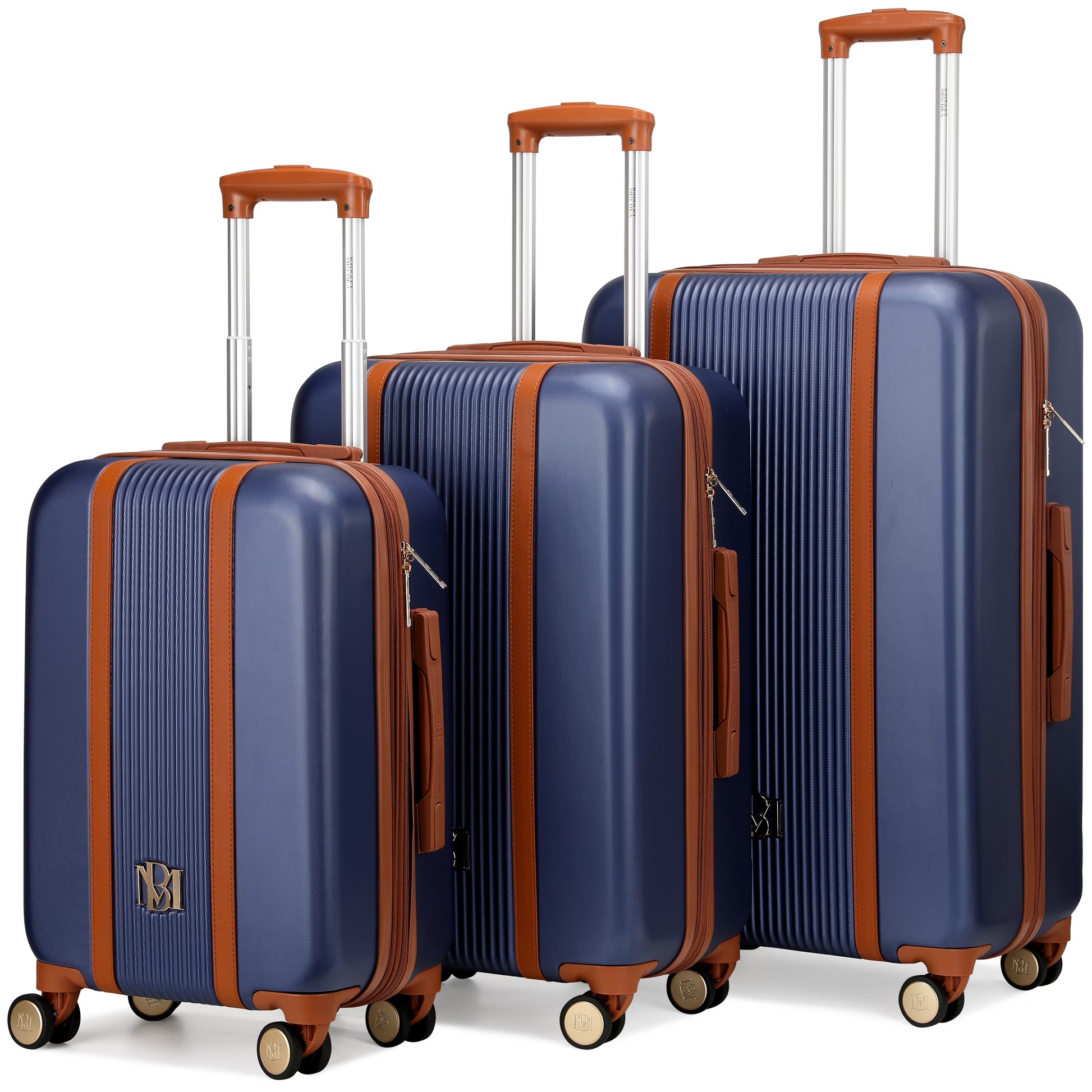 BADGLEY MISCHKA Mia 3 Piece Expandable Retro Luggage Set (Champagne)
