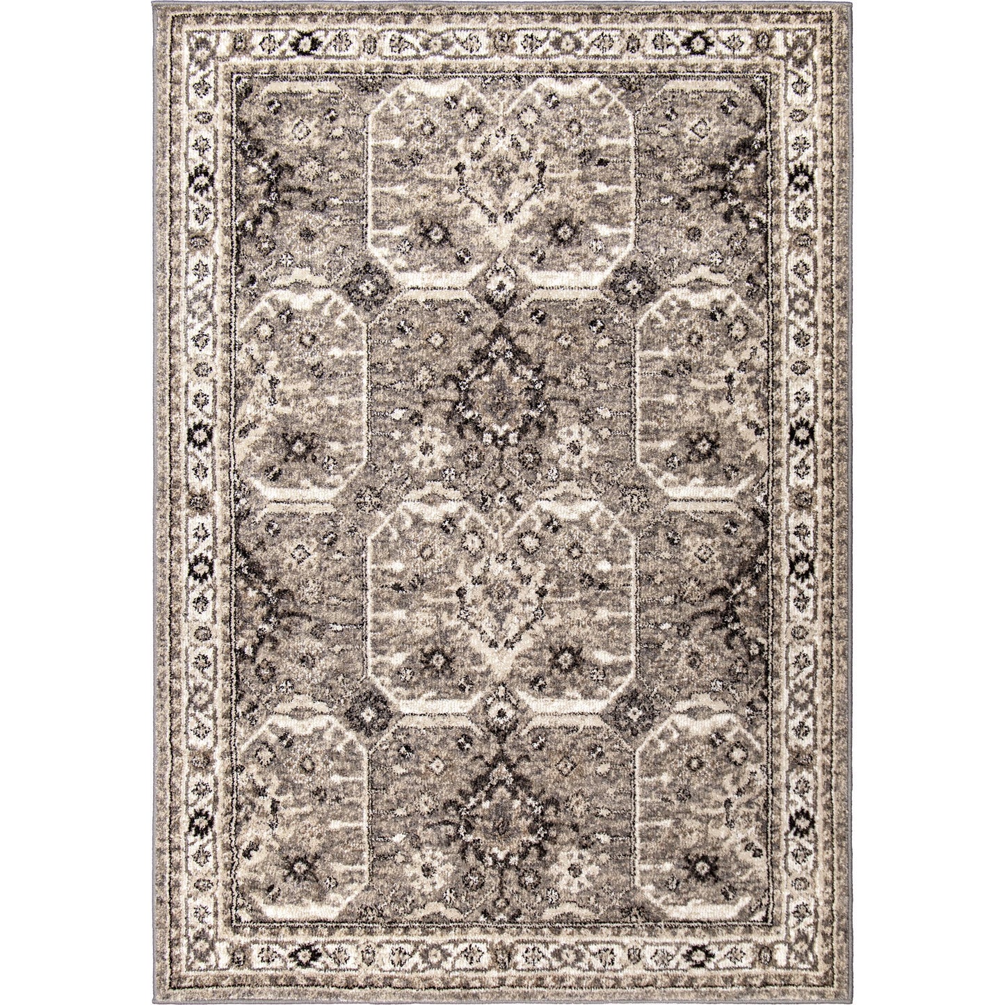 My Texas House Preston 9' X 12' Gray Floral Area Rug