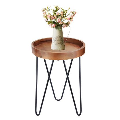 Plant Stand MUMTOP Flower Pots Holder Round End Table for Indoor Outdoor Garden & Patio