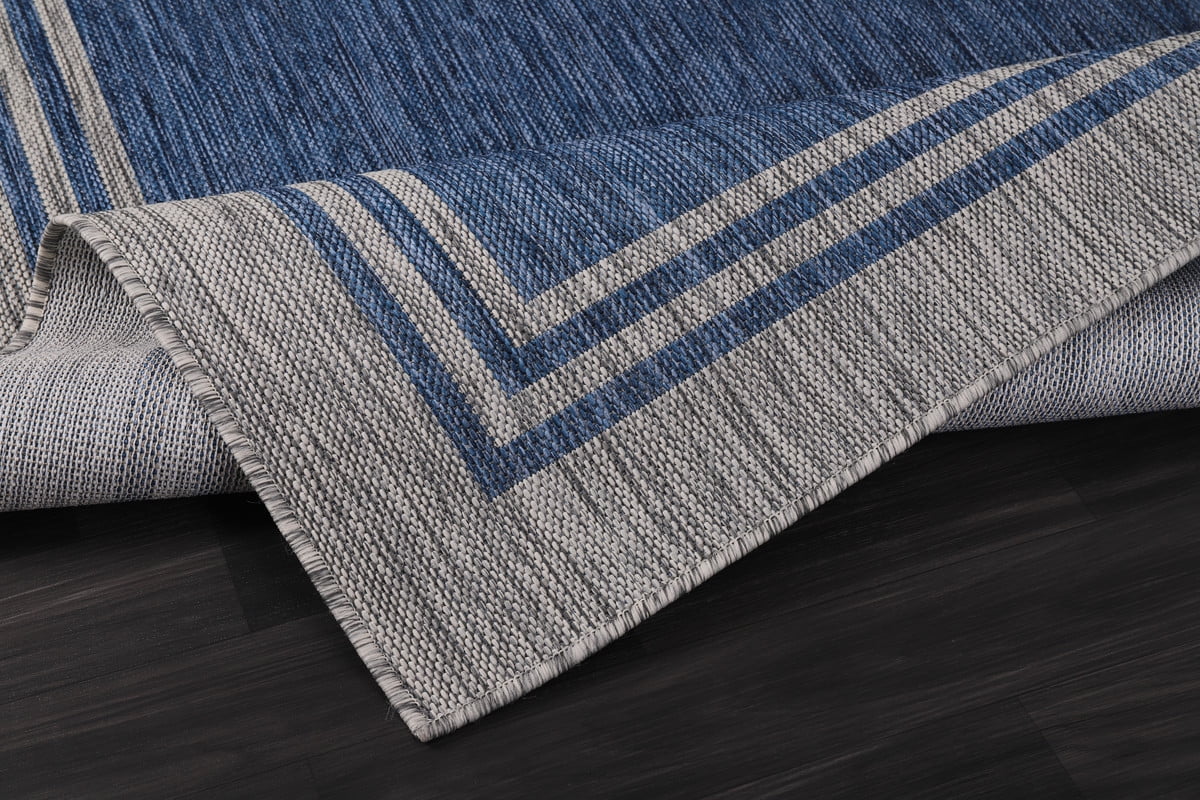 Beverly Rug Indoor/Outdoor Area Rugs, Waterproof Patio Porch Garden Carpet, Azure Blue, 9'x12'