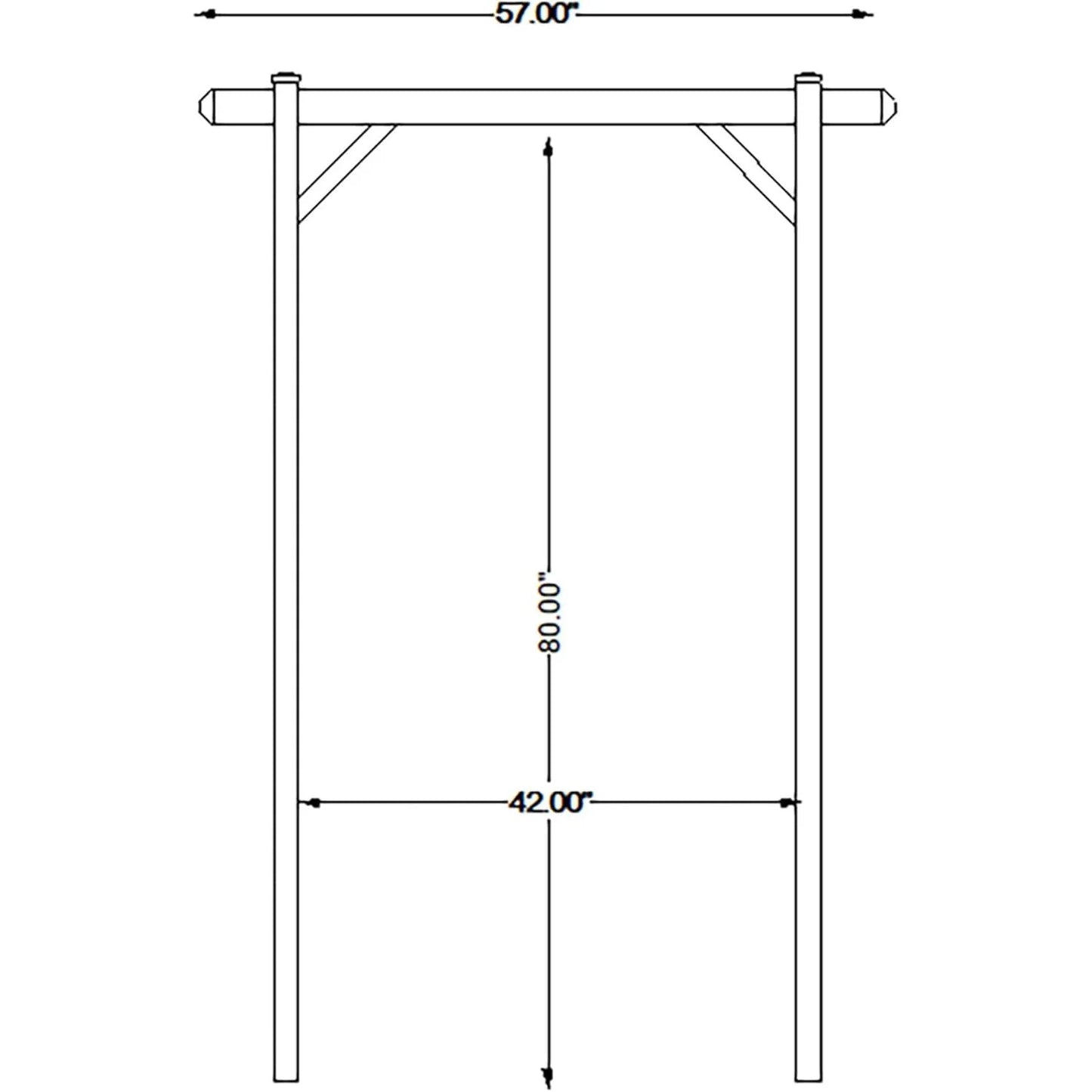 Dura-Trel PVC Garden Arbor, Arch Support for Climbing Plants, Elmwood, White, 57" x 85"