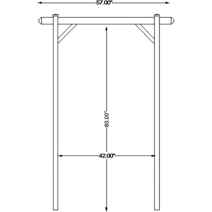 Dura-Trel PVC Garden Arbor, Arch Support for Climbing Plants, Elmwood, White, 57" x 85"