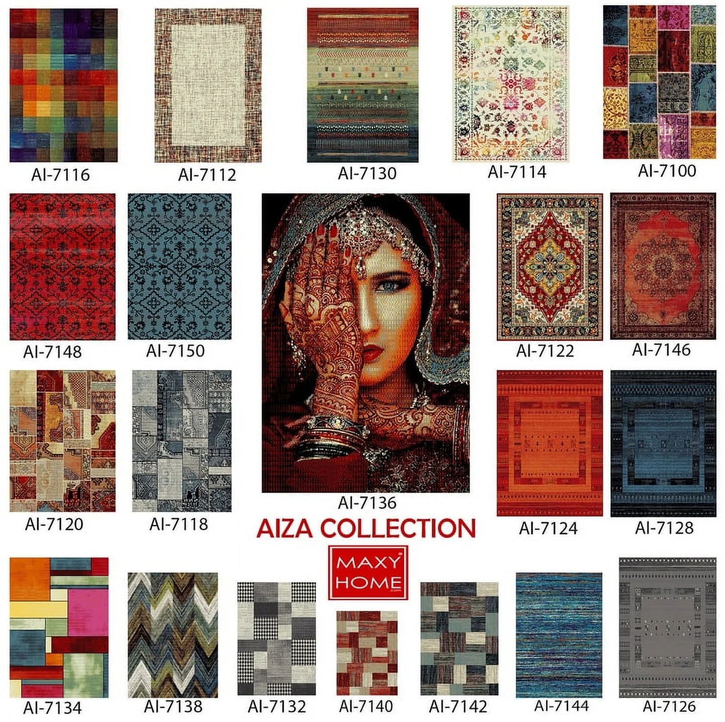 Maxy Home Aiza Collection AI-7144 Anti-Bacterial Frieze Yarn Area Rugs - 63-inch-by-87-inch - 5'x7'