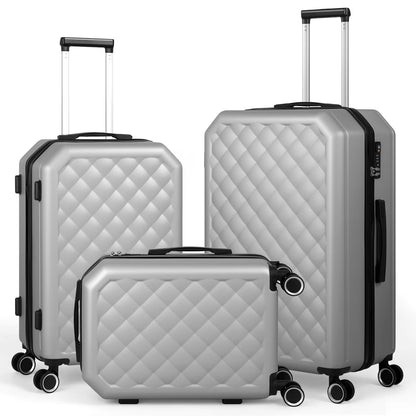 Luggage 3-Pieces Set ABS Durable Suitcase Beige 20"24"28"