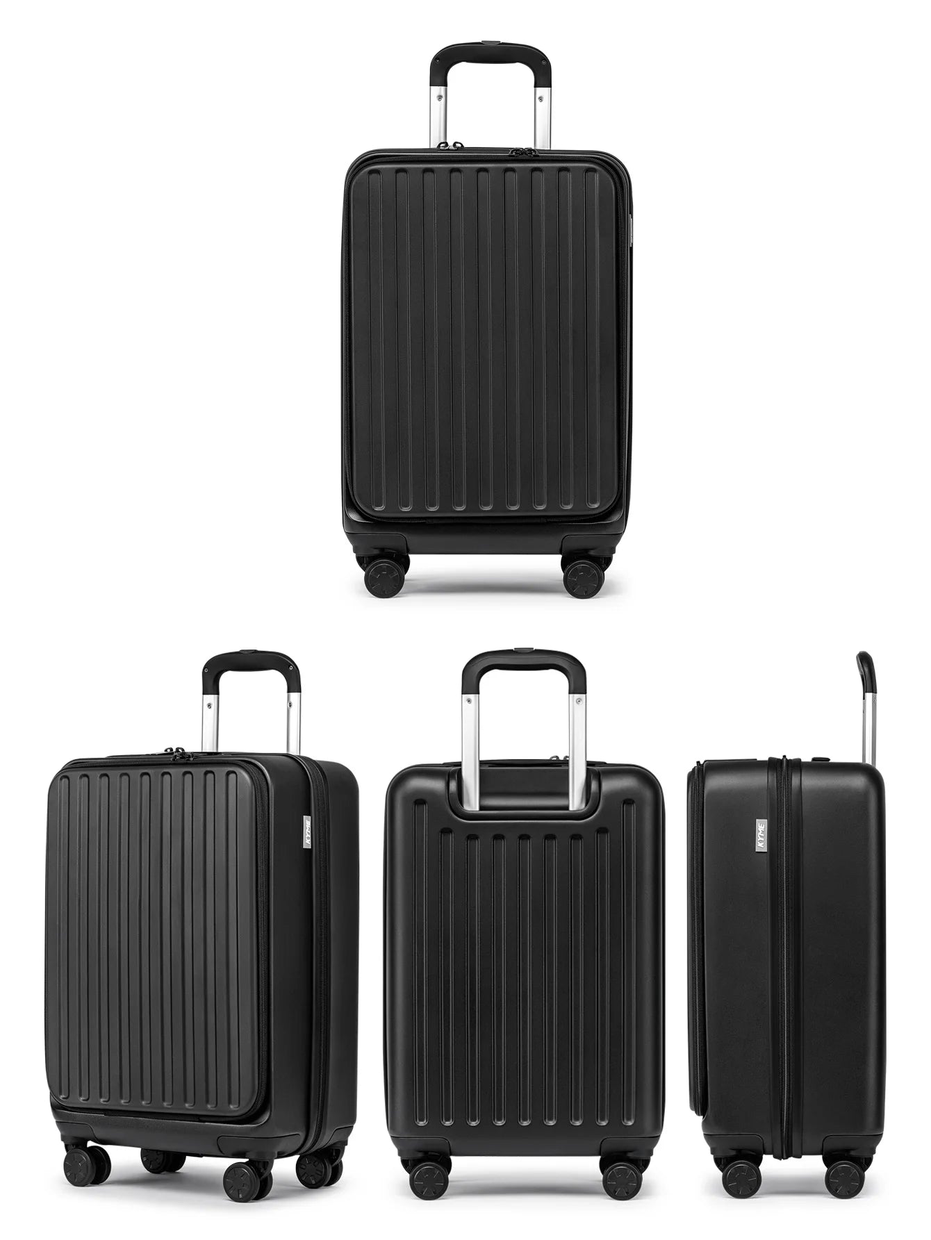 Front Open Carry On Luggage Laptop Compartment 100%PC TSA Lock Spinner Wheels 20" Lightweight Hardside Suitcase