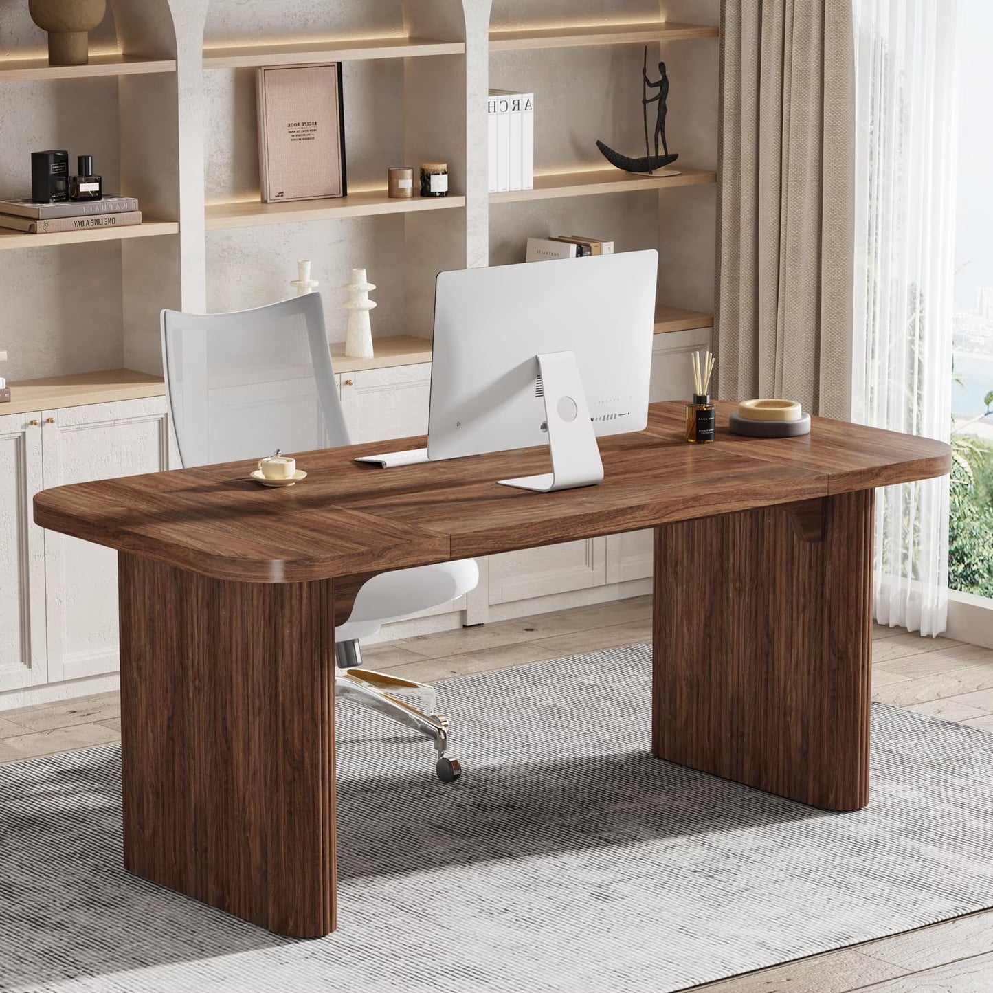 Tribesigns 63'' Computer Desk, Simple Rectangular Writing Table for Home Office Study Room Bedroom