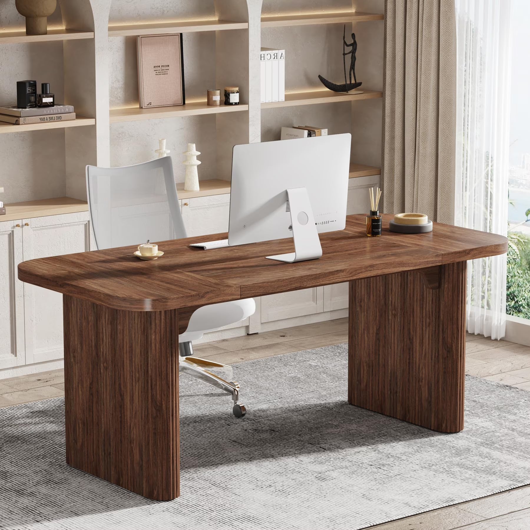 Tribesigns 63'' Computer Desk, Simple Rectangular Writing Table for Home Office Study Room Bedroom