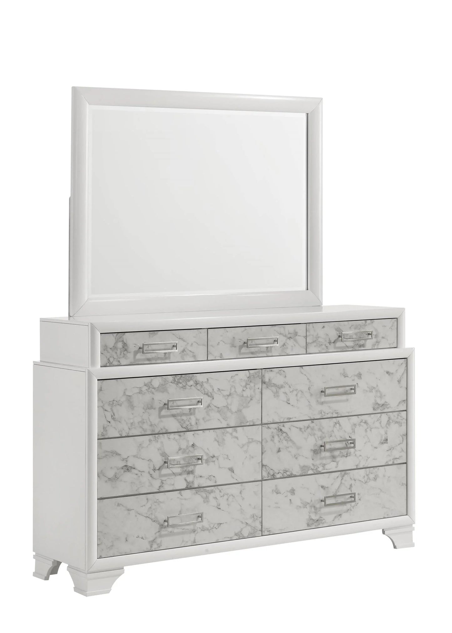 Soul Full 4PC Set including Manufactured Wood & Marble Accents in White
