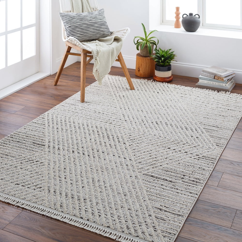 Livabliss Berlin Bohemian Geometric Area Rug,7'10" x 10',Cream/Black