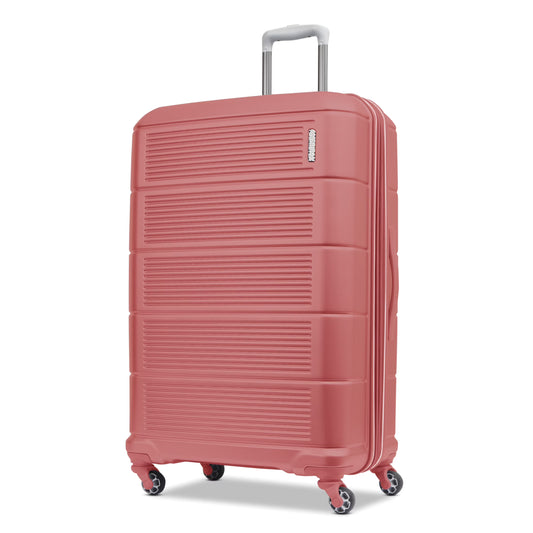 American Tourister Stratum 2.0 28-Inch Hardside Checked Luggage with Spinner Wheels - Soft Coral