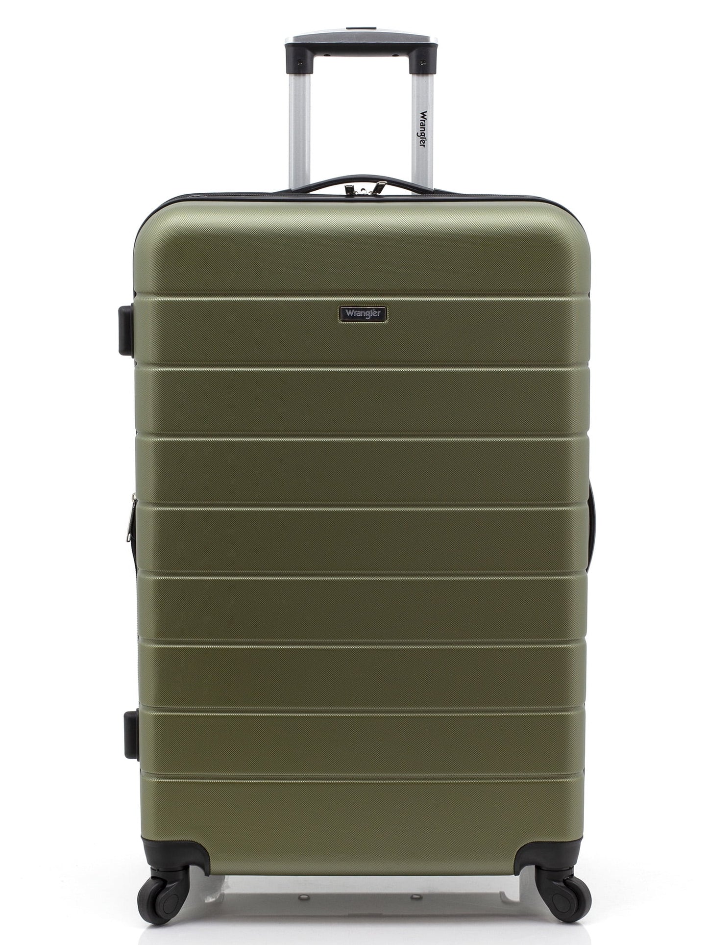 Wrangler 3 Piece Luggage Set with Cup Holder and USB Port, Olive Green