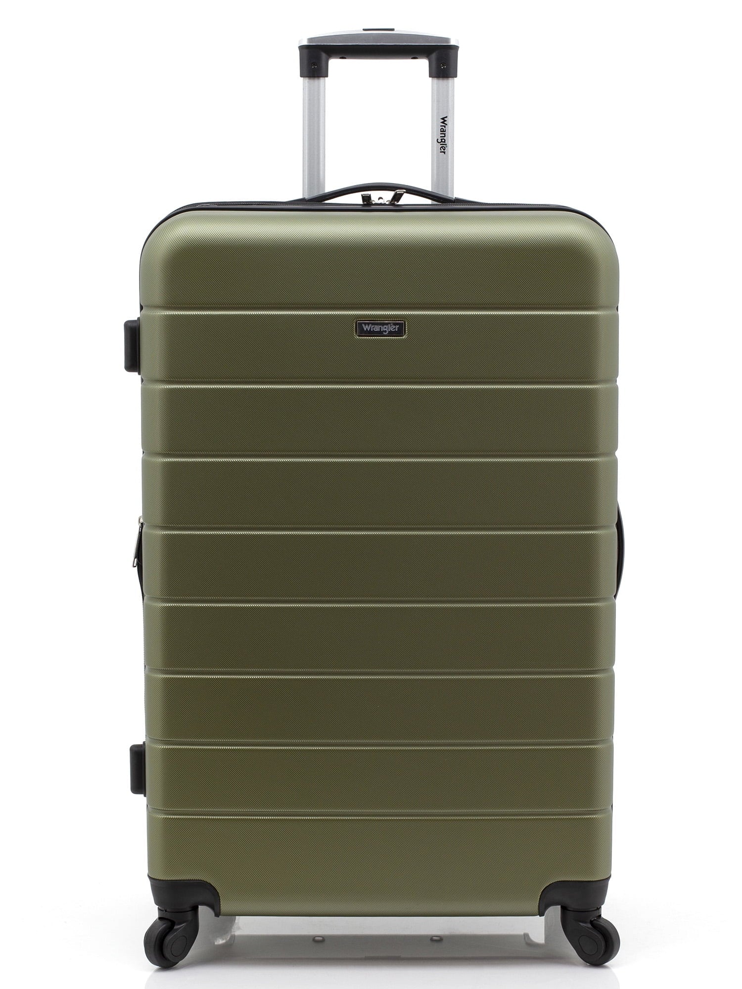 Wrangler 3 Piece Luggage Set with Cup Holder and USB Port, Olive Green