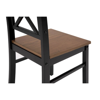 MAYEERTY Eco-Friendly Solid Wood Dining Set Sustainable Dining Table with Black Metal Accents for Home & Restaurant,Light Brown