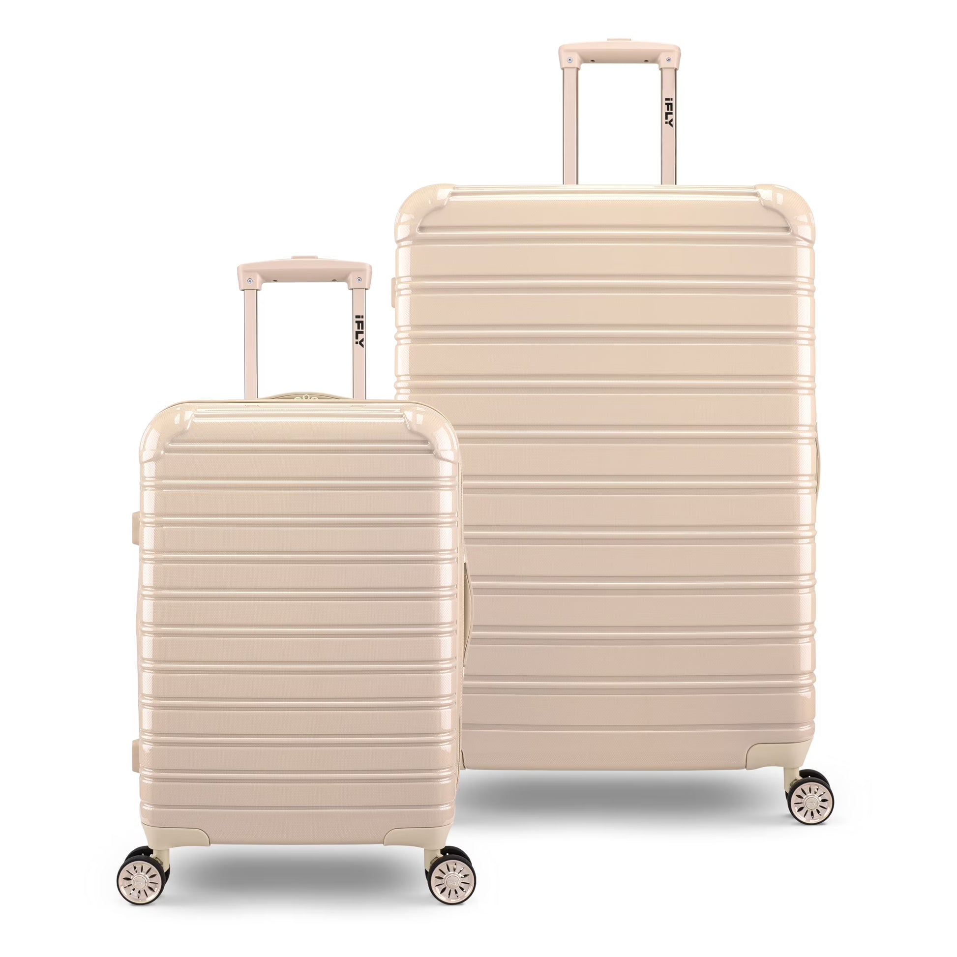 iFLY Hardside Fibertech 3.0 2 Piece Set, 20" Carry-on and 28" Checked Luggage, Gadget Gray