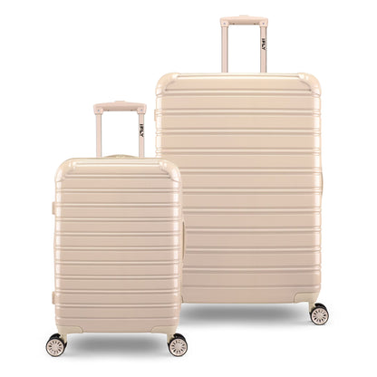 iFLY Hardside Fibertech 3.0 2 Piece Set, 20" Carry-on and 28" Checked Luggage, Gadget Gray