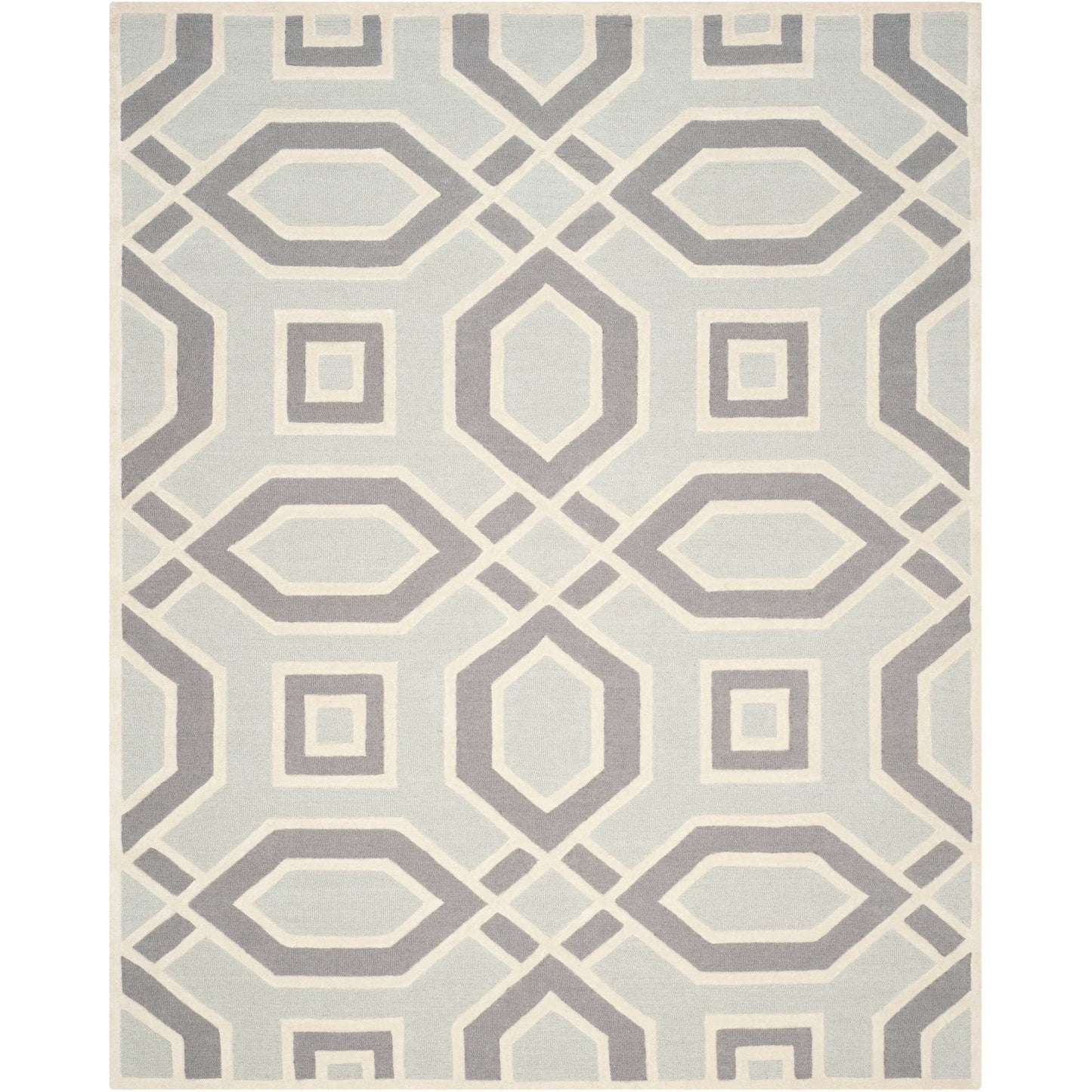 SAFAVIEH Cambridge Judith Geometric Wool Area Rug, Grey/Ivory, 8' x 10'