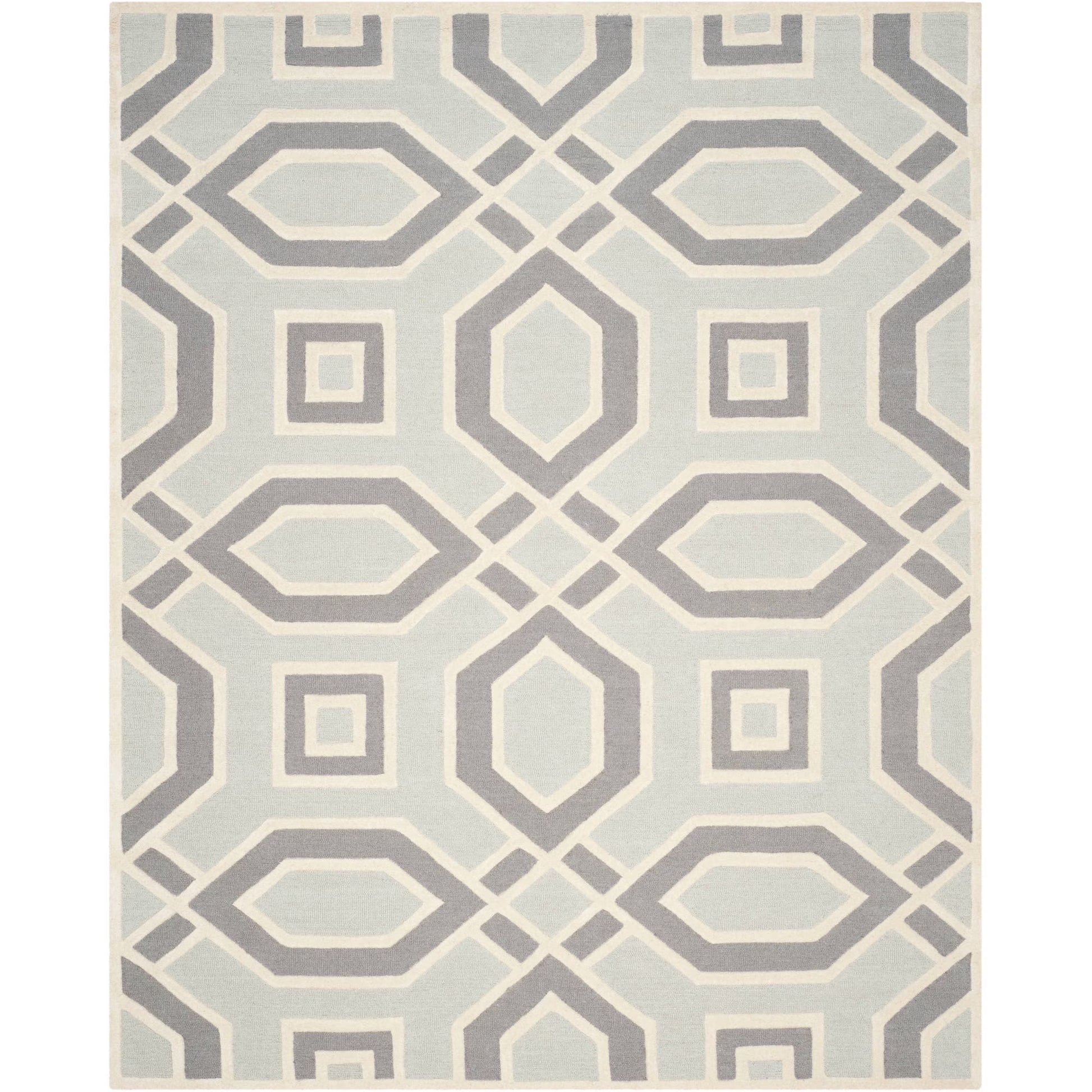SAFAVIEH Cambridge Judith Geometric Wool Area Rug, Grey/Ivory, 8' x 10'