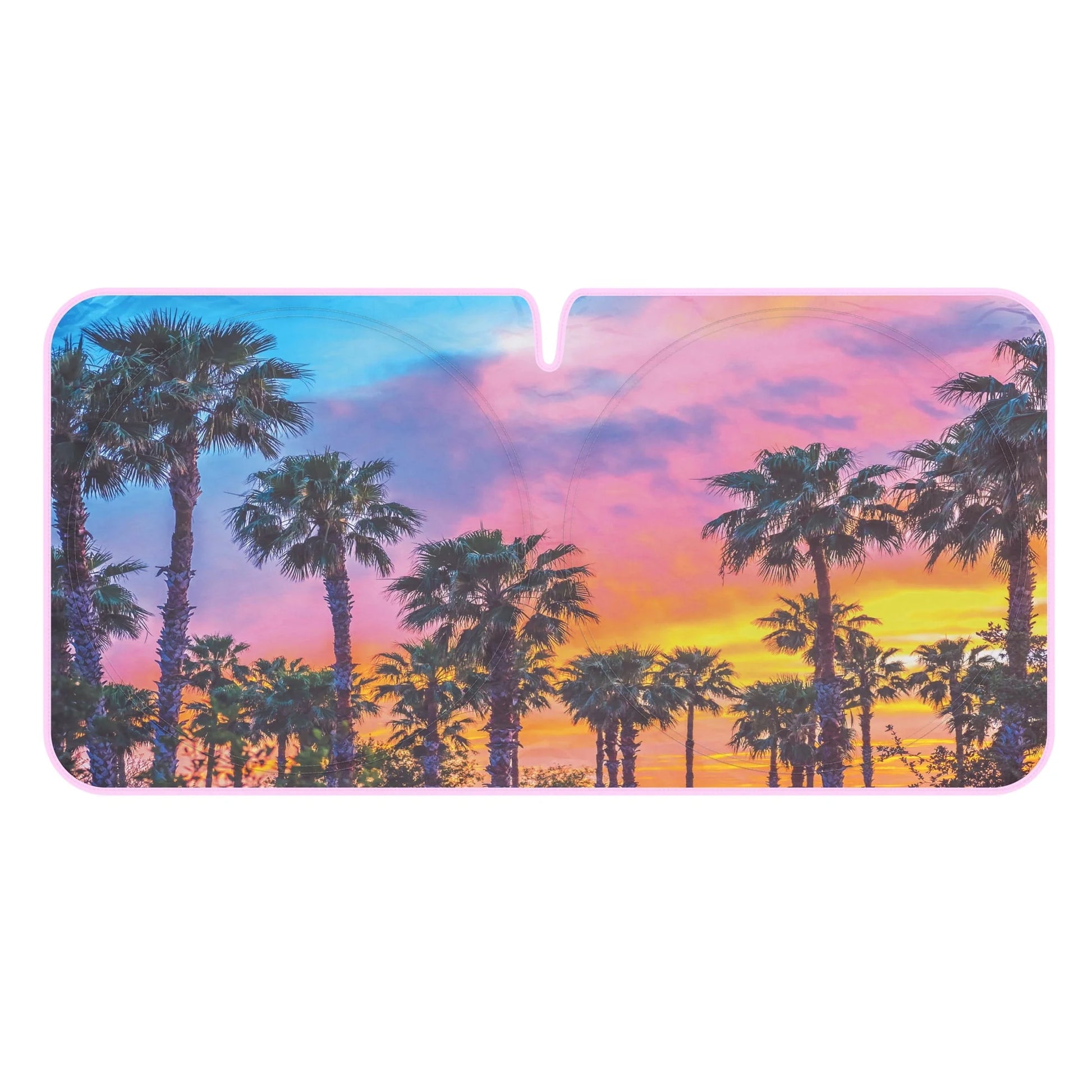 BDK CBAS-3101 Sunset Palm Trees Car Window Windshield Sun Shade Visor 64"x32"