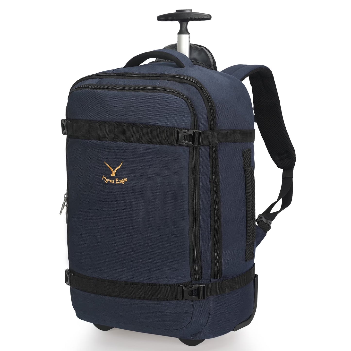 Hynes Eagle 22" Hybrid Carry-On Luggage, Softside Rolling Backpack, Grey