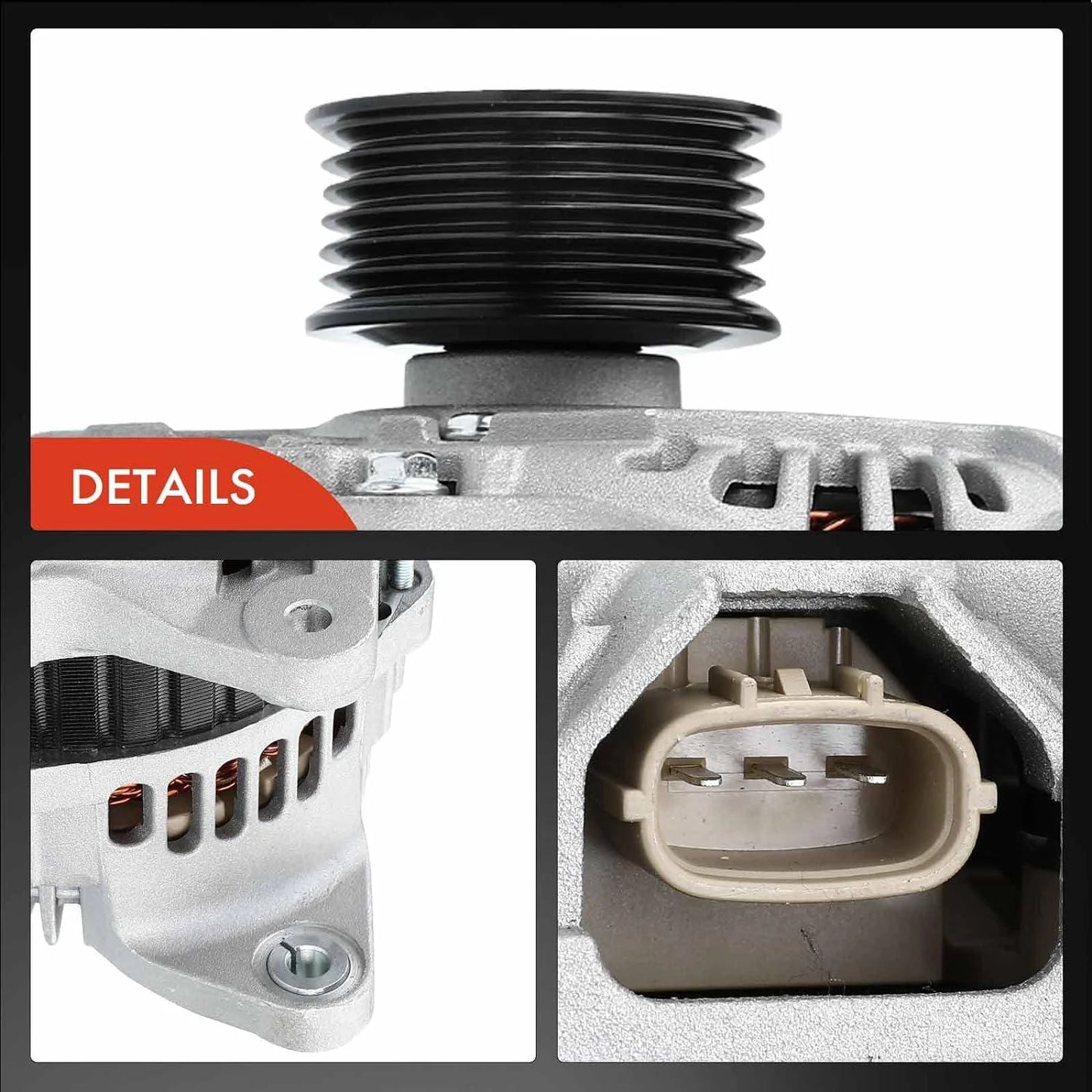 A-Premium Alternator Compatible with Subaru Legacy 2010-2017, Outback 2010-2017, Tribeca 2010-2014, H6 3.6L, 12V 130Amp Clockwise 6-Groove Pulley, Replace# 23700AA620, 23700AA830
