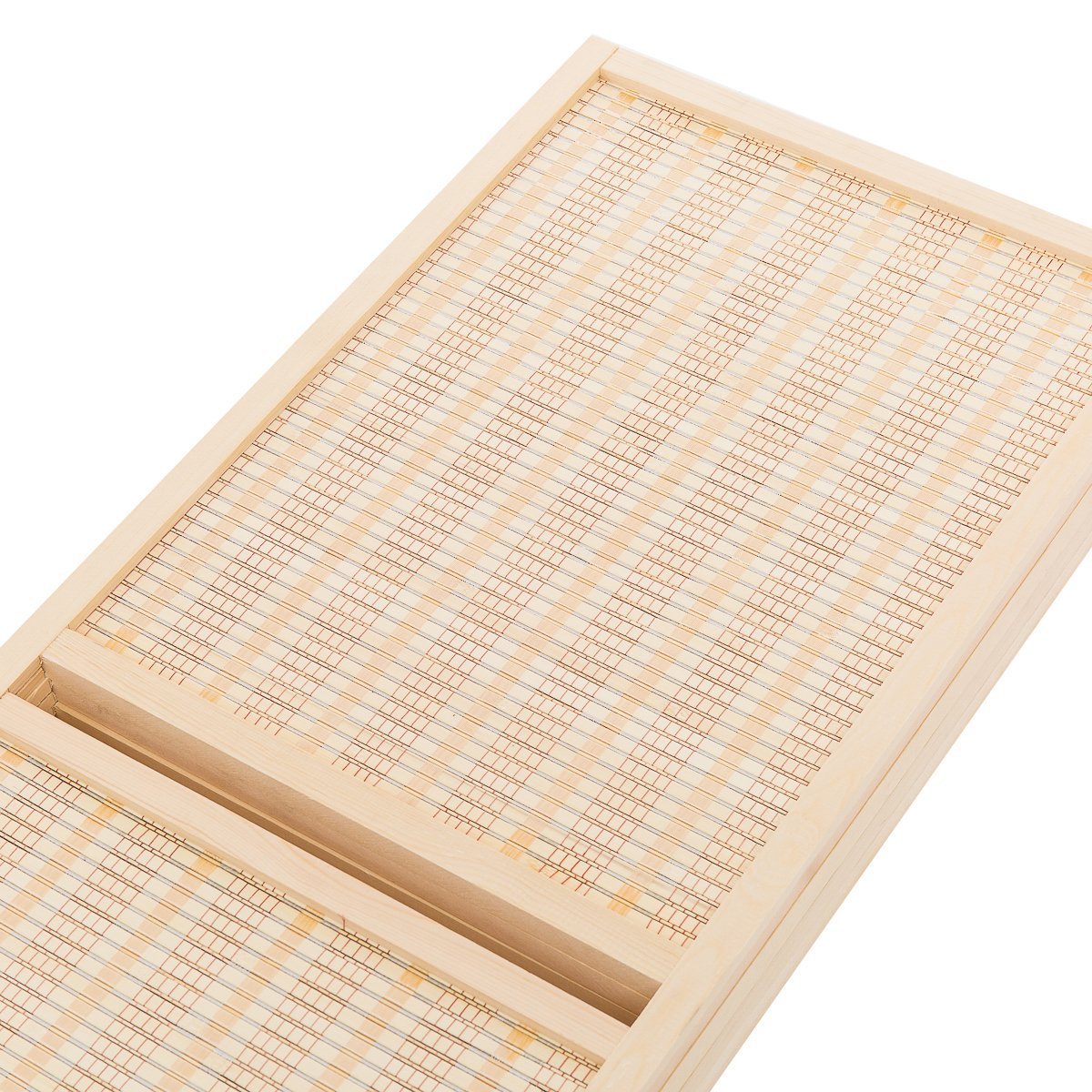 THY COLLECTIBLES Freestanding Wood Frame Woven Bamboo 4 Panels Hinged Privacy Panel Screen Partition Wall With 2 Display Shelves Holding Room Divider With Shelves-Bamboo (Brown)