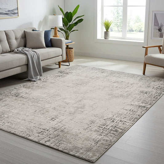 Divina Area Rug, Aloma Cream & Gray, 5’3” x 7’