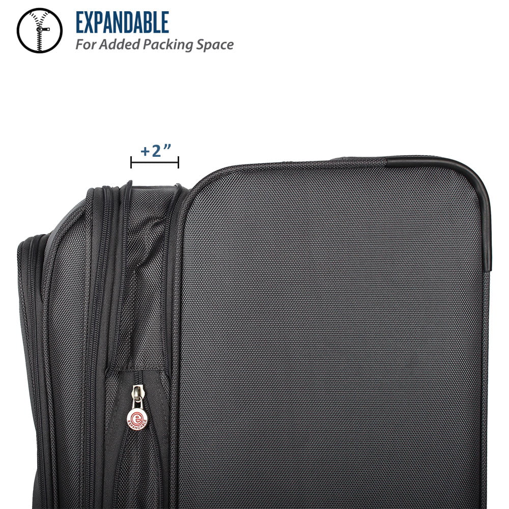 Protege, Arendale Soft Side 32°?Jumbo Expandable Checked Luggage, Charcoal