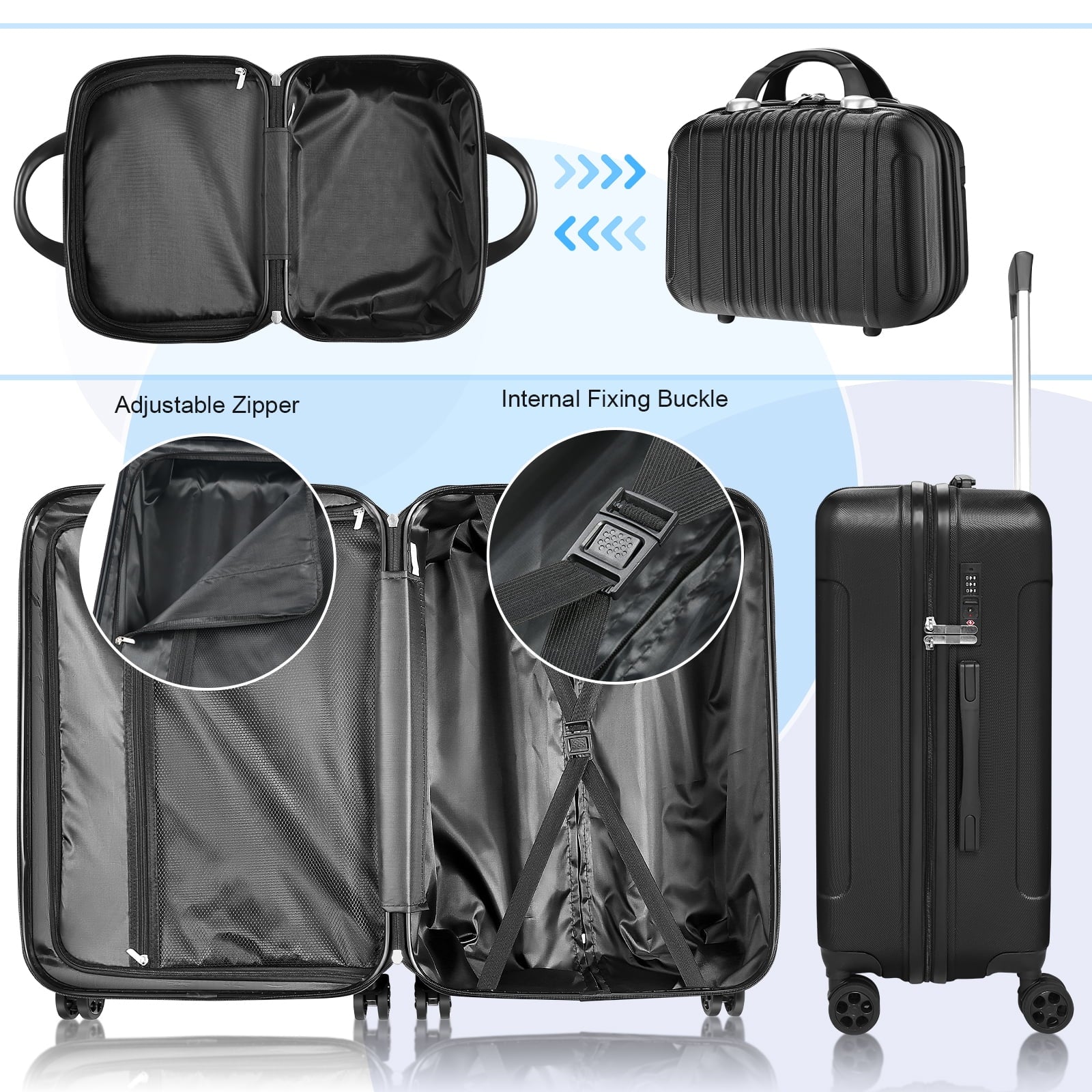 SUGIFT 4-Piece Lightweight Hardshell Spinner Luggage Set with TSA Locks