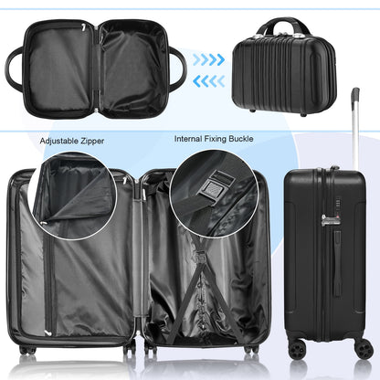 SUGIFT 4-Piece Lightweight Hardshell Spinner Luggage Set with TSA Locks