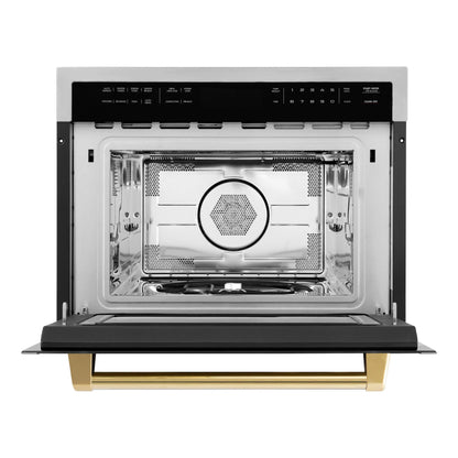 ZLINE Autograph Edition 24" 1.6 cu ft. Built-in Convection Microwave Oven in Stainless Steel and Matte Black Accents