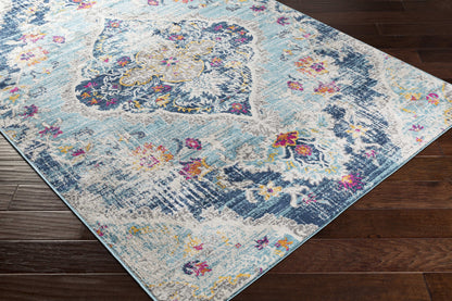 Mark& Day Area Rugs, 5ft Round Brongerga Traditional Blue Area Rug (5'3" Round)