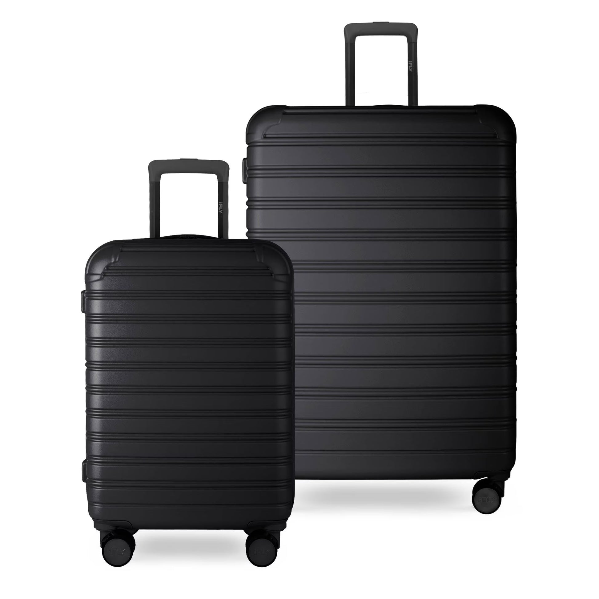 iFLY Hardside Fibertech 3.0 Matte 2 Piece Set, 20" Carry-on and 28" Checked Luggage, Ash