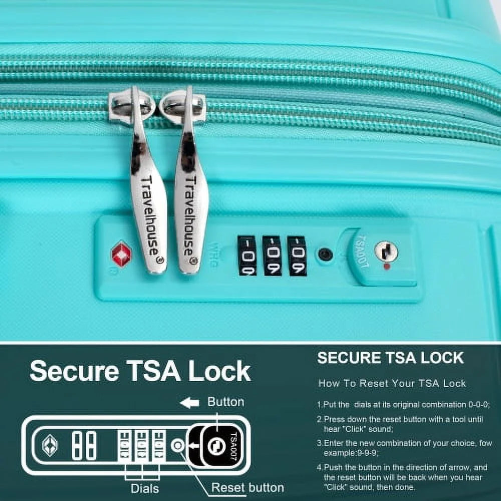 3 Piece Luggage Set Expandable Suitcases Set with Spinner Wheels & TSA Locks, Black