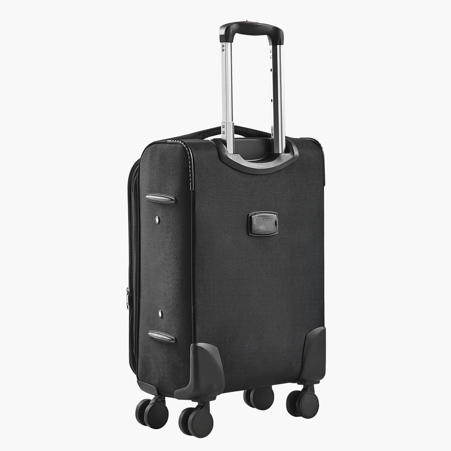 KFFKFF Expandable 28-Inch Softside Luggage with Spinner Wheels, Lightweight Checked Suitcase Featuring TSA Lock and Extra Zippered Pocket, Black
