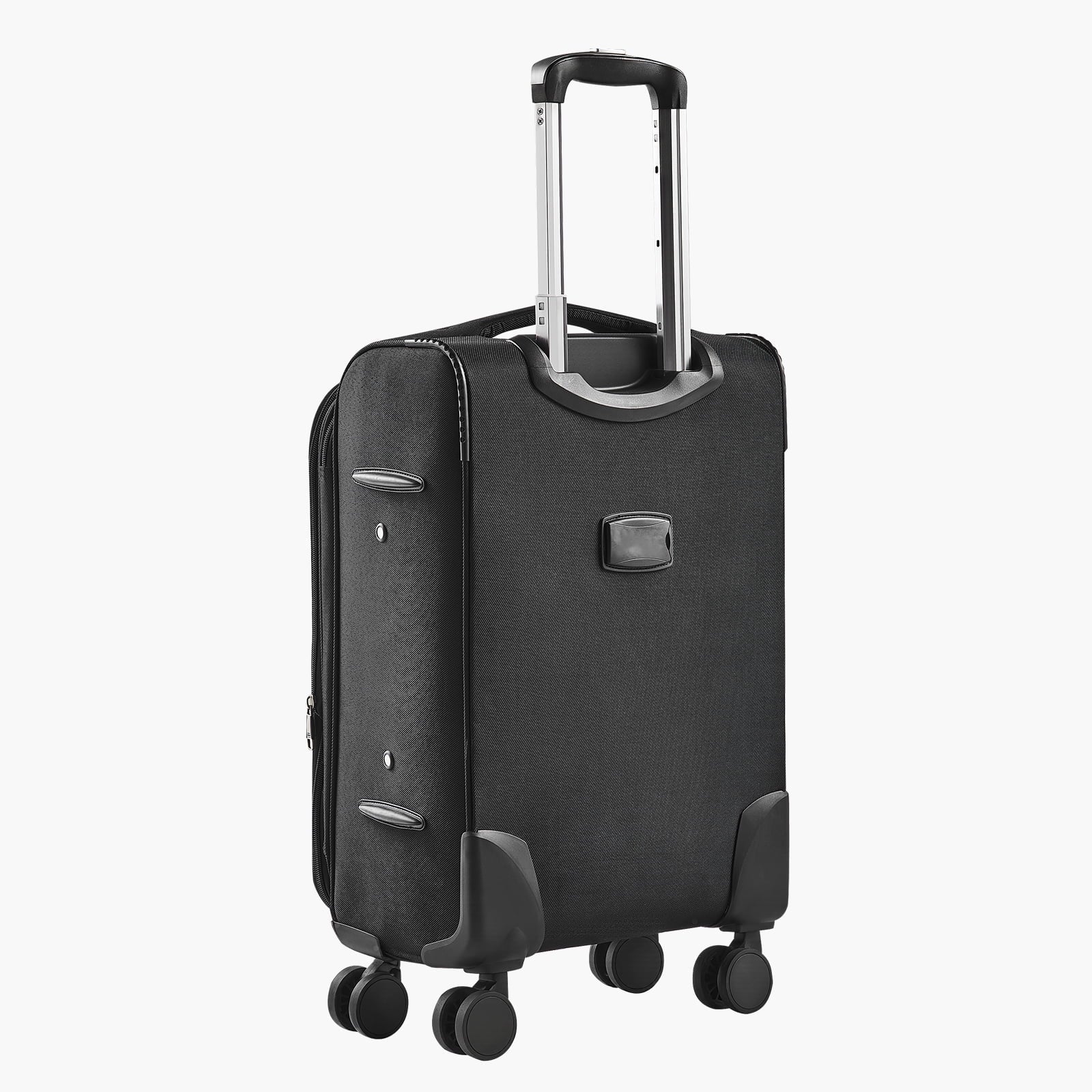 KFFKFF Expandable 28-Inch Softside Luggage with Spinner Wheels, Lightweight Checked Suitcase Featuring TSA Lock and Extra Zippered Pocket, Black