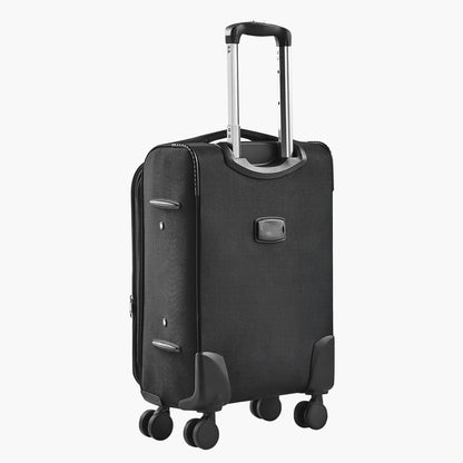 KFFKFF Expandable 28-Inch Softside Luggage with Spinner Wheels, Lightweight Checked Suitcase Featuring TSA Lock and Extra Zippered Pocket, Black