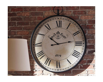 Signature Design by Ashley Traditional Augustina Wall Clock Antique Black