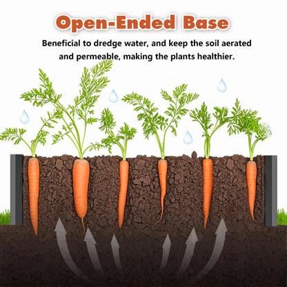 8X4x1 FT Galvanized Raised Garden Bed, Outdoor Planter Box Metal Patio Kit with Reinforcing Rod, Large Planting Bed for Vegetables Flowers Herb, Black