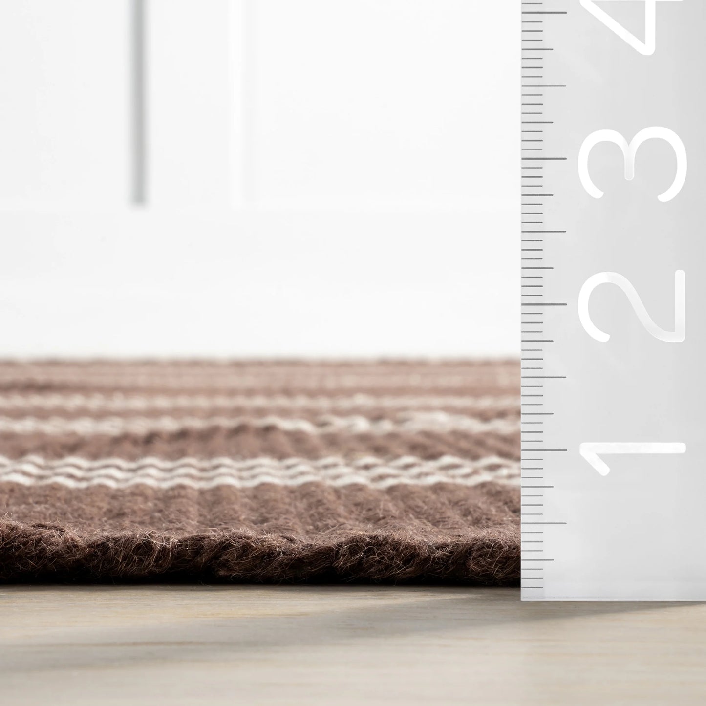 Rugs USA Hawthorn Striped Wool Area Rug, 4' x 6', Hawthorn Ivory