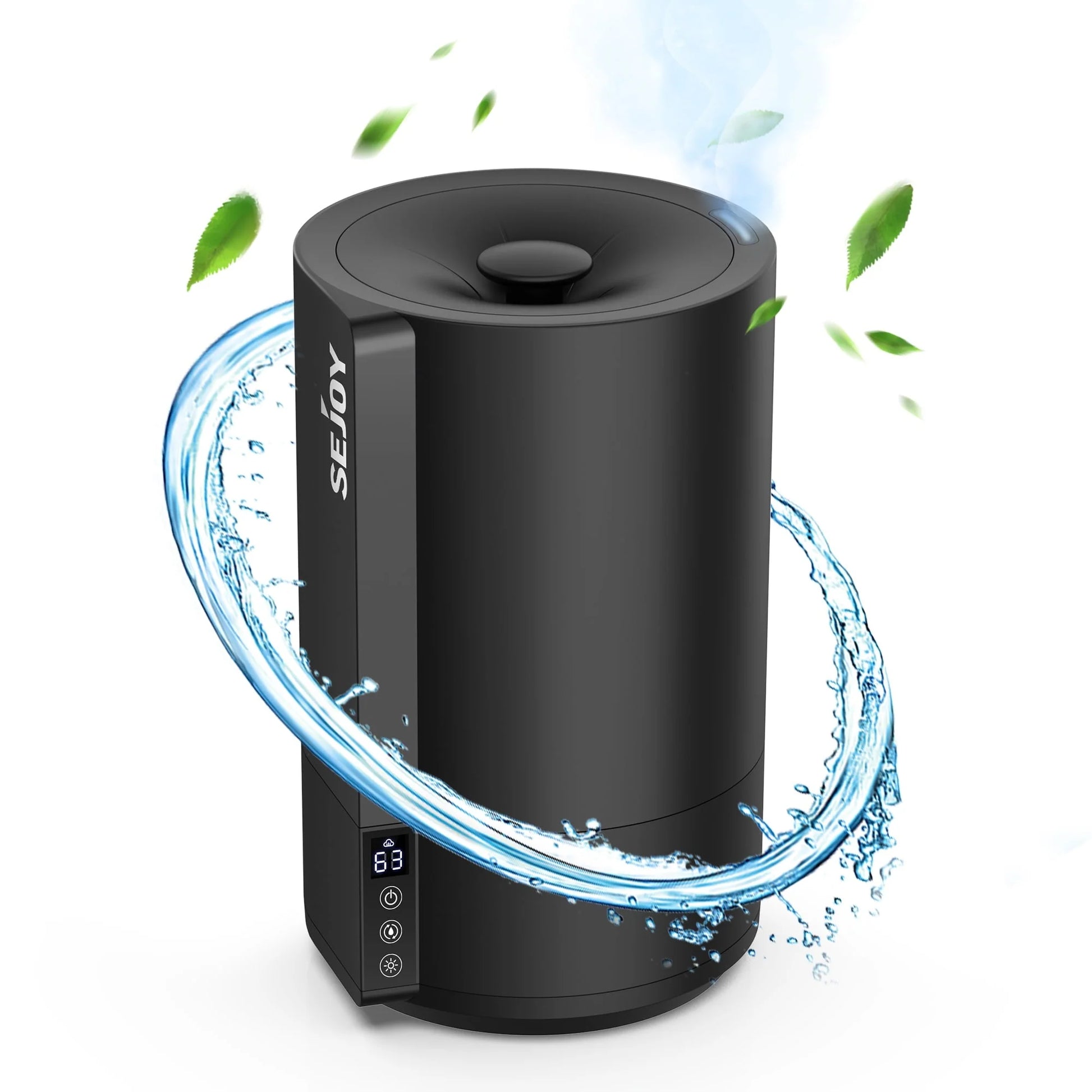 Sejoy Humidifiers for Bedroom, Quiet (3.5L Water Tank) Cool Mist Top Fill Essential Oil Diffuser for Baby Nursery and Plants, Rapid Ultrasonic Humidification for Home Large Room,Black
