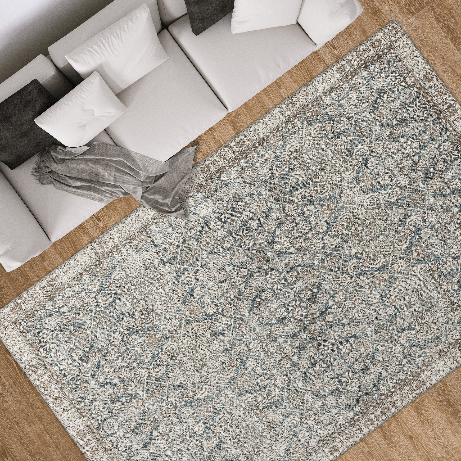 Apache Chenille Area Rug, Celyse Blue, 5' x 8'