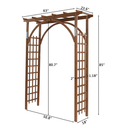 EasingRoom Outdoor Wooden Garden Arbor for Climbing Plants - Dark Brown