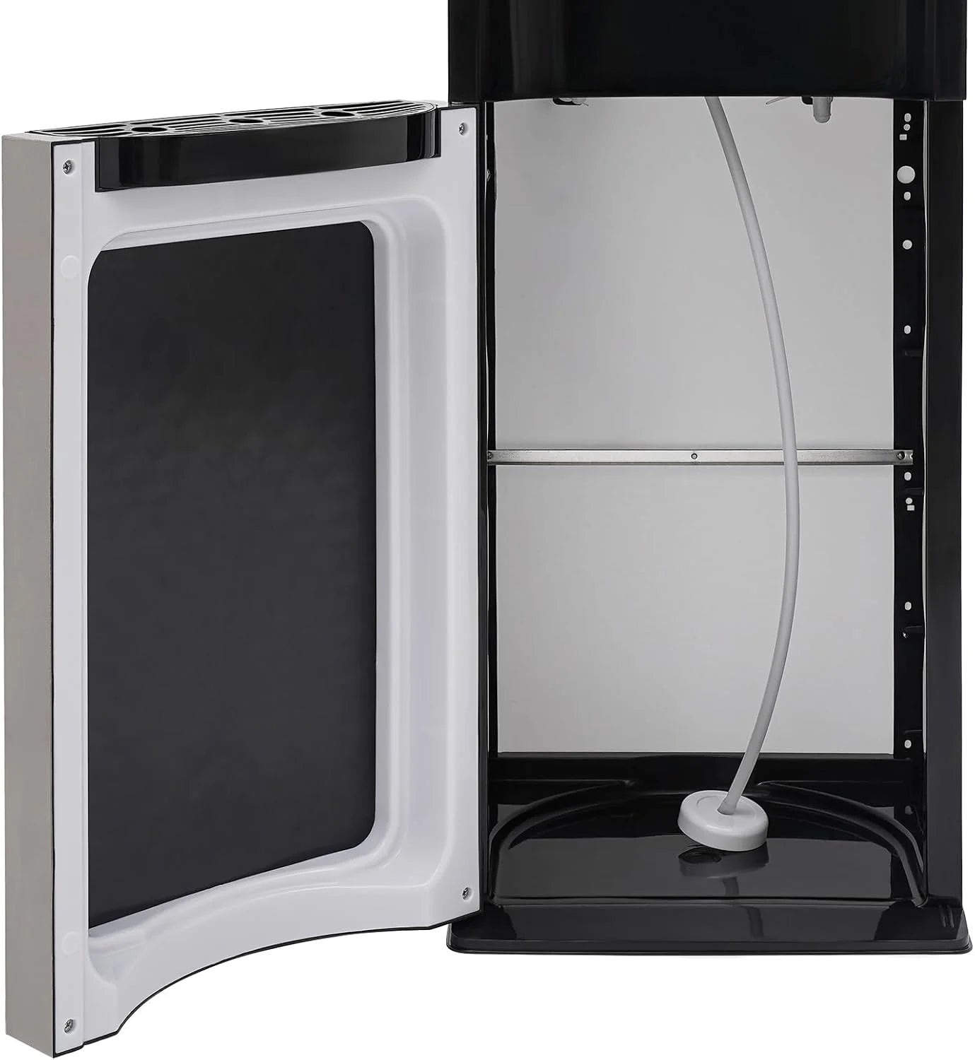 Bottom Loading Water Cooler Dispenser, Storage Cabinet Drinking Fountain Hot & Cold Standing Water Dispenser with Anti-Scalding Design Safety Lock for Home Office (Silver Grey)