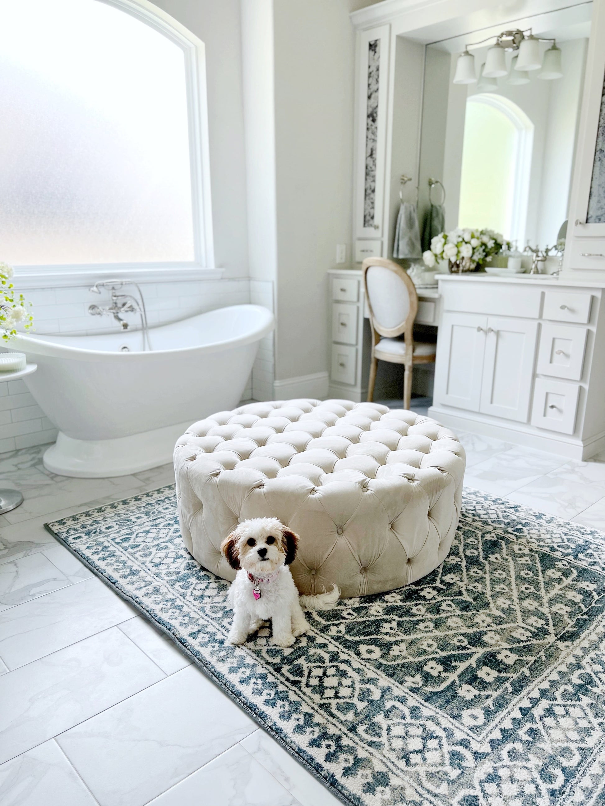 My Texas House Delilah 5'3" X 7'6" Blue Geometric Area Rug
