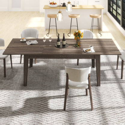 106" Expandable Dining Table for Small Spaces, Space-Saving Extendable Kitchen Table with Scratch-Resistant Surface, Multi-Functional Walnut Finish for Family Meals & Home Office Use