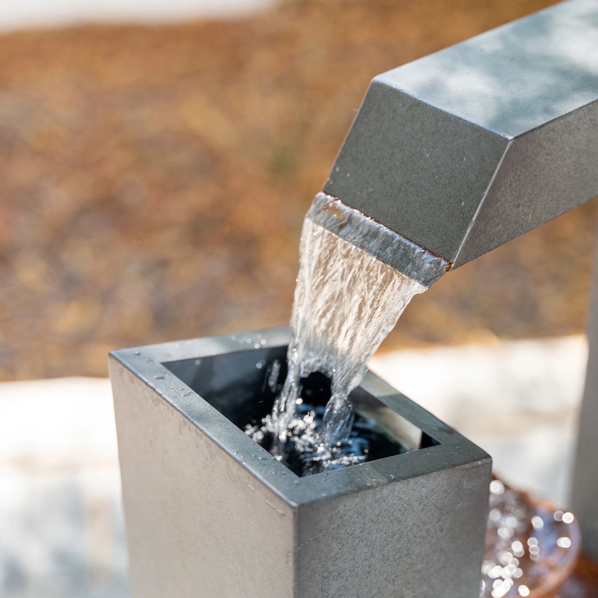 XBrand Metal Sculptural Multi-tiered Flower Water Fountain, Gray and Bronze, 38" Tall