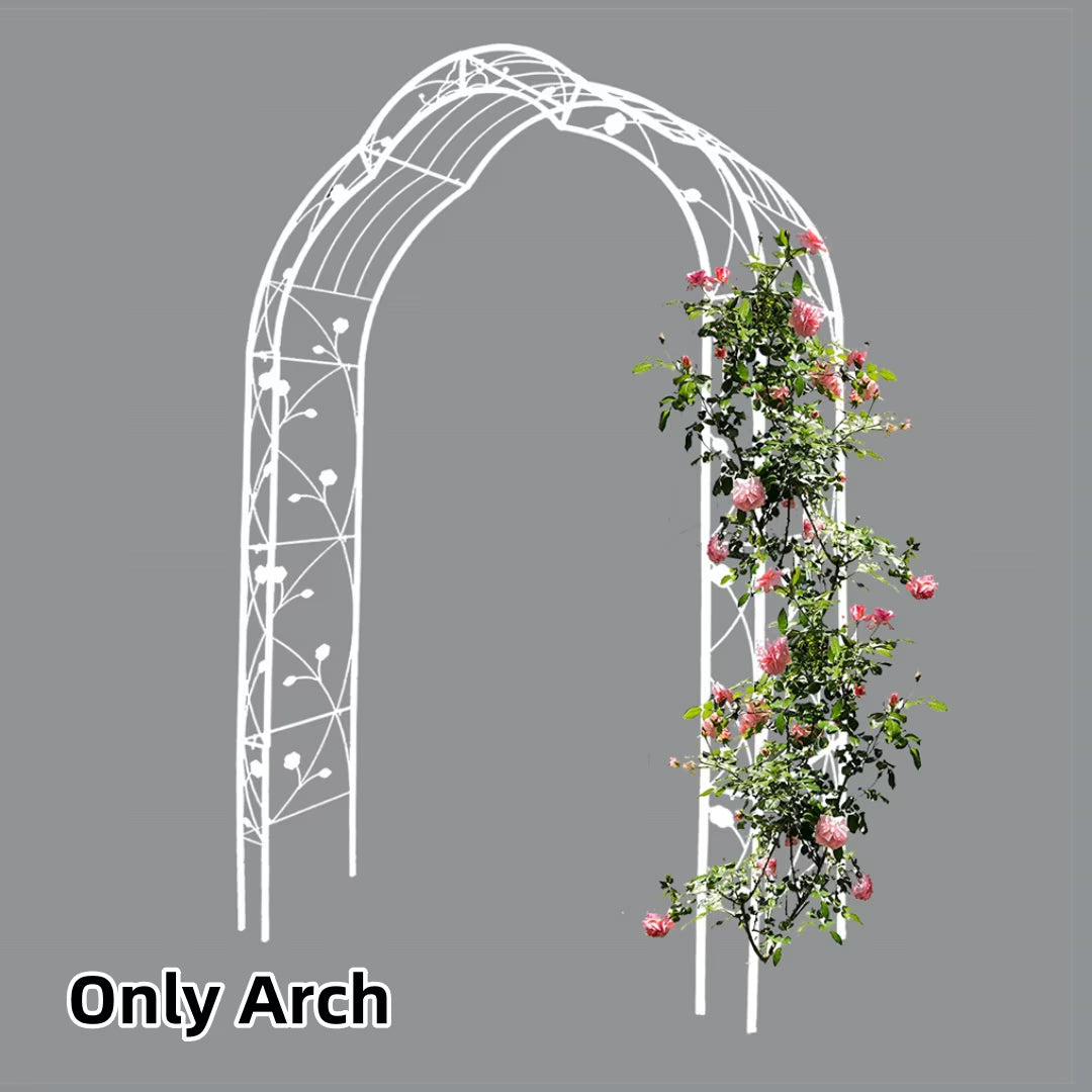 Tcbosik Metal Garden Arch for Climbing Plants, Wedding & Event Decoration, Assemble Freely 8 Styles Archway for Wedding Party Events, Cream White