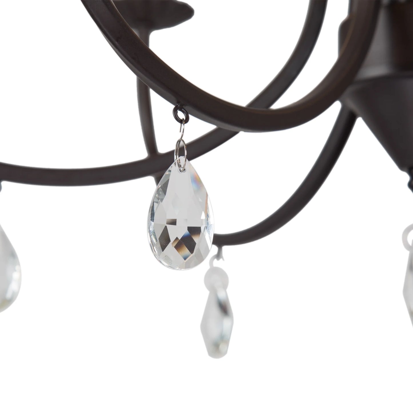LNC 6-Light Crystal Oil-Rubbed Bronze Candle Chandelier