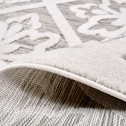 Laguna Indoor/Outdoor Area Rug, Bennet Gray Ivory, 6’6”x9’6”